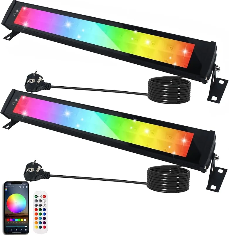 Visita la tienda de Indmird 2 Piezas Foco LED RGB Exterior 50W, Barra de Luz Led Rgb — Luces Navidad