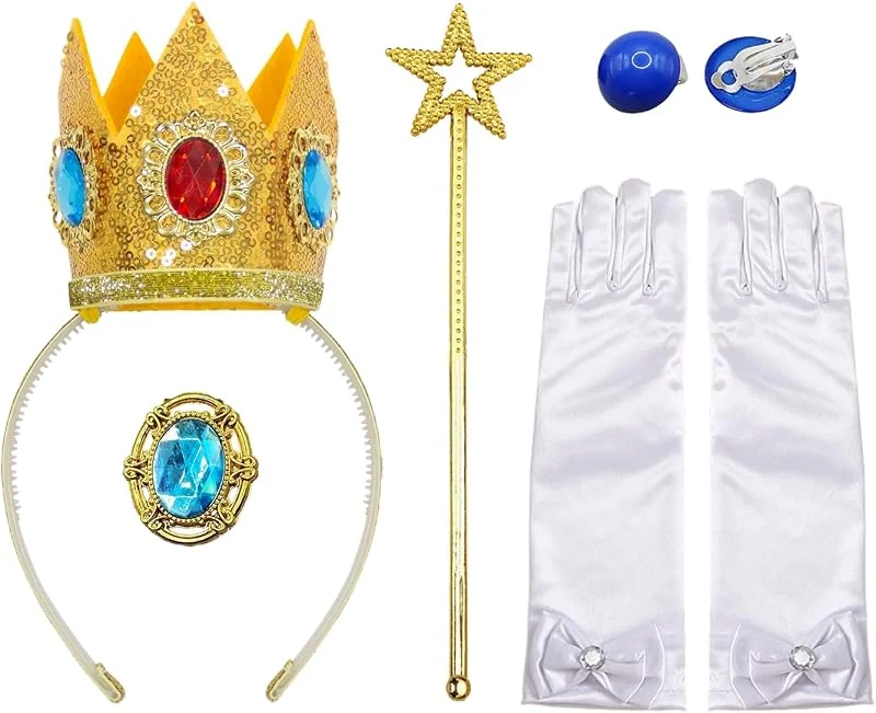 OAAO 1 Juego De Accesorios para Disfraz De Princesa Peach, Disfraz De Princesa De Hadas, Disfraz para Niñas En Carnaval, Halloween, Navidad, Fiestas Y Bailes.. — Ropa Navidad
