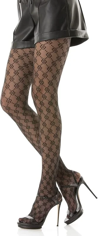 Visita la tienda de Gi&Gi Gi&Gi Medias de mujer con estampado de rombos florales con pies invisibles 40 denier Made in Italy N.1594 — Ropa Navidad