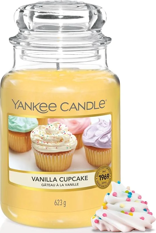 Visita la tienda de Yankee Candle Yankee Candle Vela aromática en tarro grande de Vanilla Cupcake, Velas de larga duración: hasta 150 h, Regalos perfectos para mujeres — Cena a la luz de velas