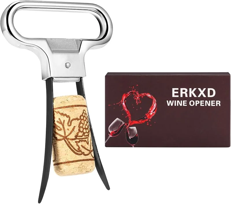 ERKXD Abridor de botellas de vino, sacacorchos, extractor de corcho de dos puntas — Vino y mesa festiva