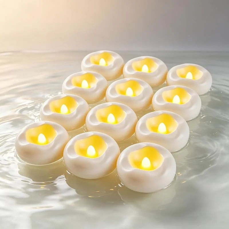 Visita la tienda de Da by Da by 12 Piezas LED Candelas Flotantes, Activación por Agua, Pila CR2032 Incluida, Sin Flama, Decoración para Fiesta y Hogar — Cena a la luz de velas