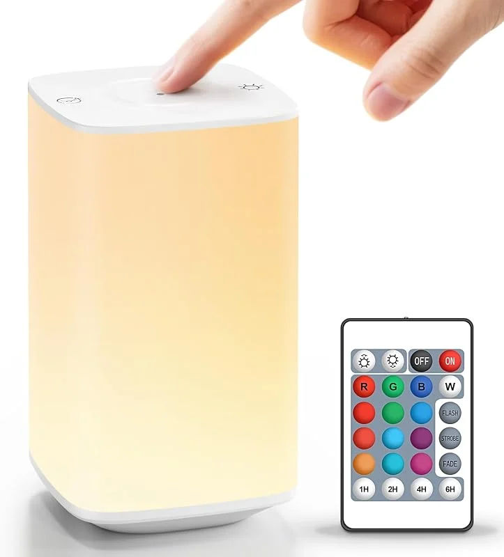 Visita la tienda de Auxmir Auxmir Lámpara de Mesita de Noche 4000mAh, Táctil y Remoto, Blanco — Cena a la luz de velas
