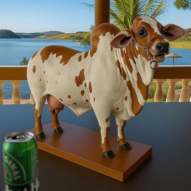 Generic Dispensador de bebidas de toro de escritorio, figura de botella de licor de toro con base estable, dispensador de alcohol en forma de animal artesanía, regalo de decoración de barra de casa ún Bull-C — Vino y mesa festiva