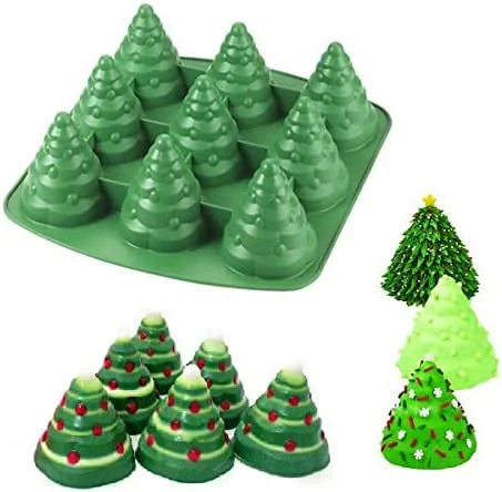 Honfitat Molde De Silicona 3D Árbol De Navidad Para Pasteles De Navidad, Verde, Apto Para Lavavajillas Y Horno Hasta 260°C, Navideño — Hogar y cocina