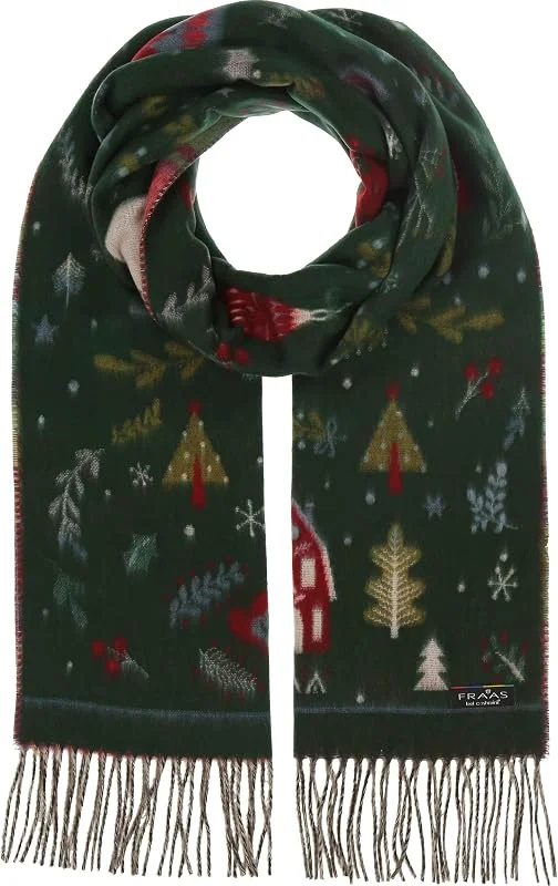 Visita la tienda de FRAAS FRAAS Cashmink Bufanda de Navidad - Bufanda con motivo de Papá Noel para hombres y mujeres - 35 x 200 cm - Fabricada en Alemania - Cálida bufanda XXL - Perfecta como regalo de Navidad — Ropa Navidad