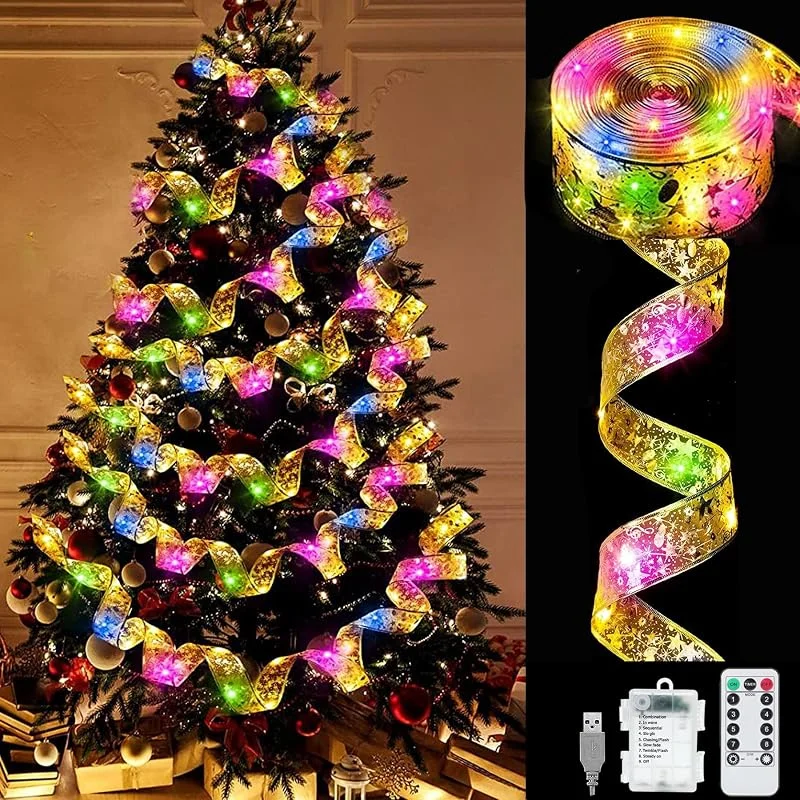 YeahBoom Luces de Navidad, 10M 100 LED Luces de Cadena de Hadas, Cinta decorativa para árbol de Navidad, Lámpara De Iluminación para Interiores y Exteriores Jardín, Terraza, Patio, Fiestas — Luces Navidad