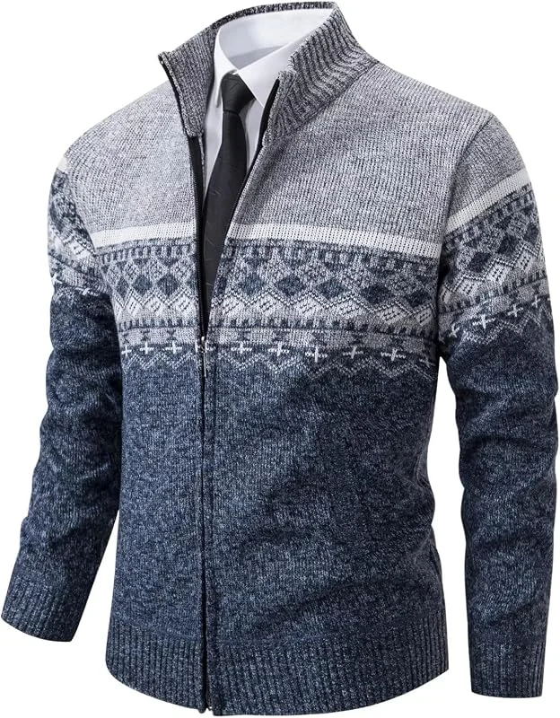 Visita la tienda de Shuanghao Hombre Jerséis-Suéter Punto-Chaqueta Cárdigan-Invierno Cardigan - Cuello Alto Sudaderas con Vestir Calienteita Grueso Forro de Pelusa Casual Suéter Jersey para Hombre Punto Otoño — Ropa Navidad