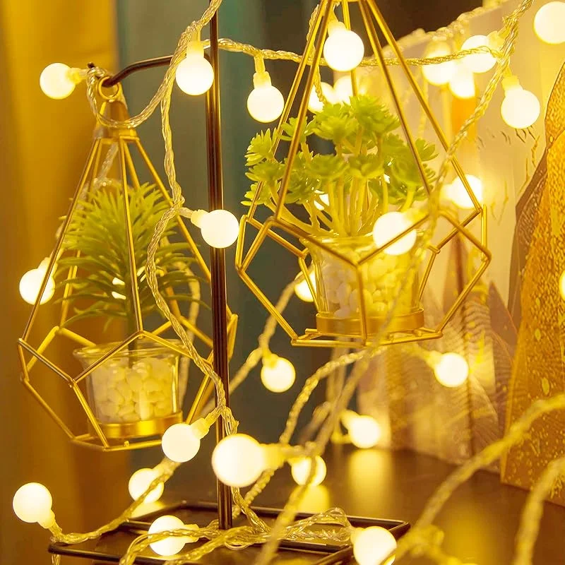 EvaStary Guirnalda Luces 6M 40LED, 2 Modos de Iluminación, Luz de Hada Impermeable Blanco Cálido, Luminosas Exterior Interior Decorativa, Guirnalda Luces Led para Balcones, Jardines, Boda, Fiesta de Navidad — Luces Navidad