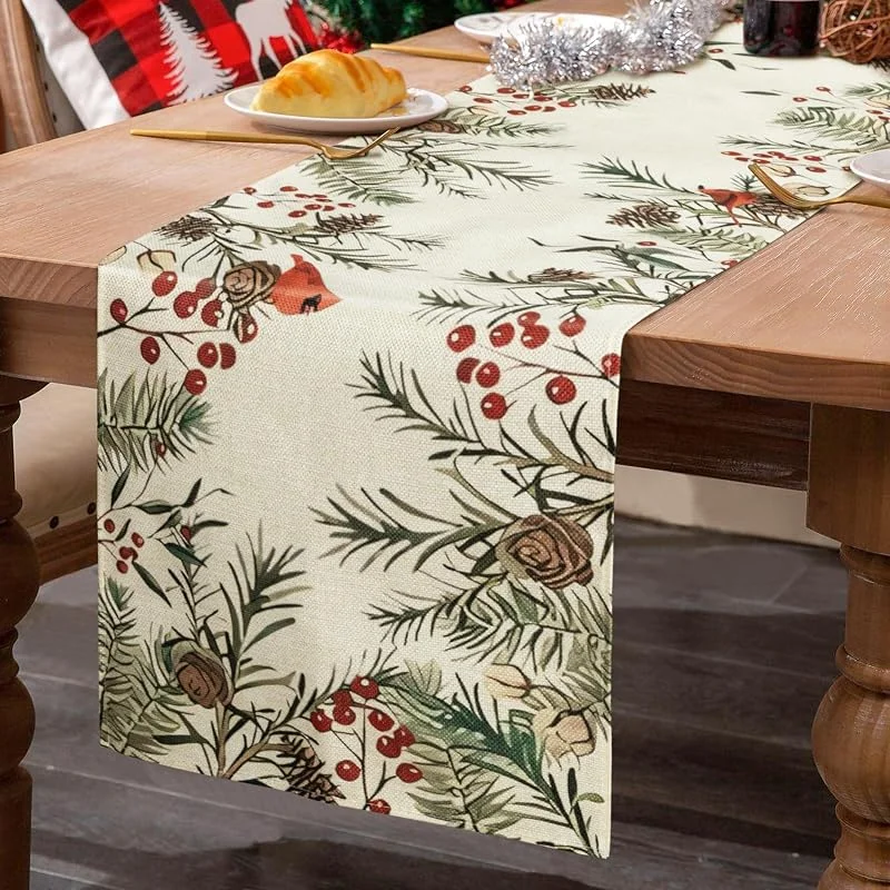 Visita la tienda de MELLIEX MelliEx Camino de Mesa Moderno, Lino Lavable Camino de Mesa Navidad para Decoración, 33 x 181cm — Hogar y cocina