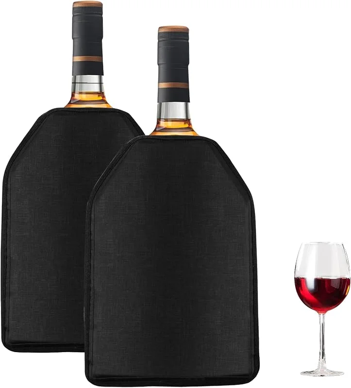 Begonia 2 manguitos de enfriamiento para botellas de vino espumoso, enfriador de latas, bolsa de hielo, enfriador de botellas de vino, funda para enfriador de botellas de champán, enfriador de botellas para — Vino y mesa festiva