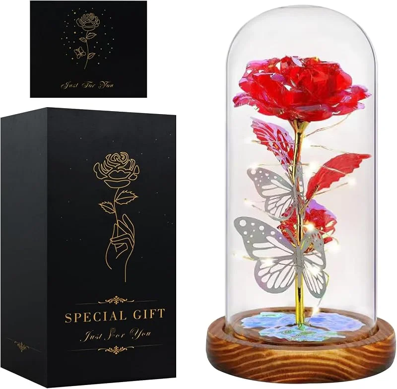 Seachrgif Rosa Eterna, Regalo Navidad Mujer, Ella, Mamá, Abuela, Esposa, Rosas Galaxia — Adviento y mesa