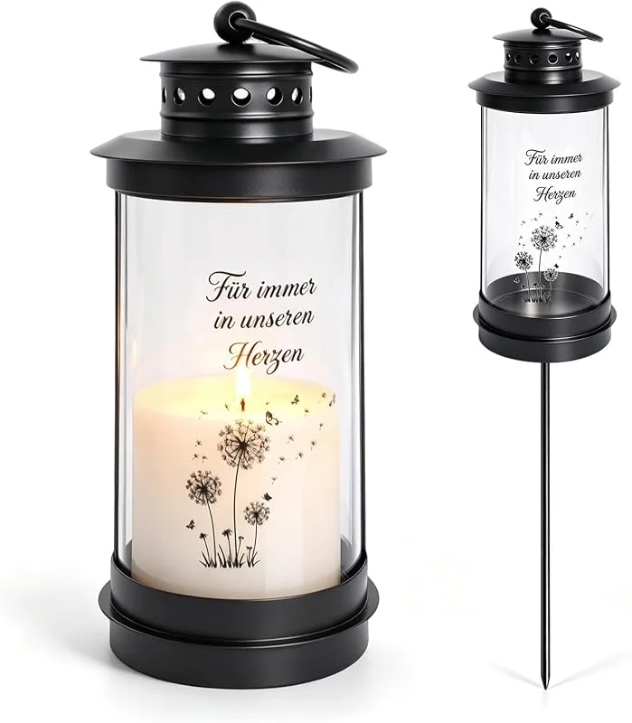 Sophisticate Farol para cementerio, resistente a la intemperie, 55 cm, con estaca — Cena a la luz de velas