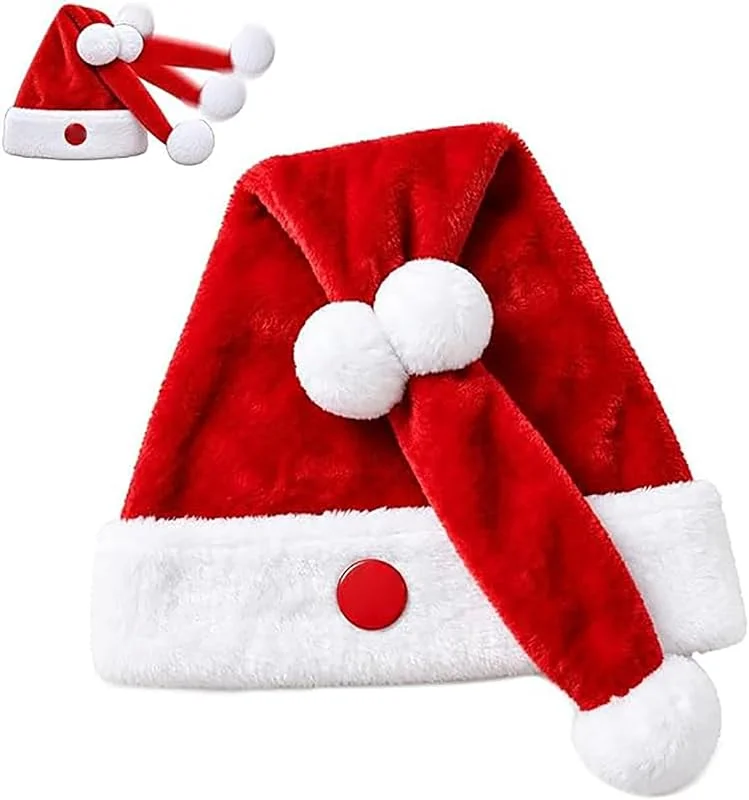 APRILADY Sombrero animado de Papá Noel, divertido sombrero de fiesta de Navidad — Ropa Navidad