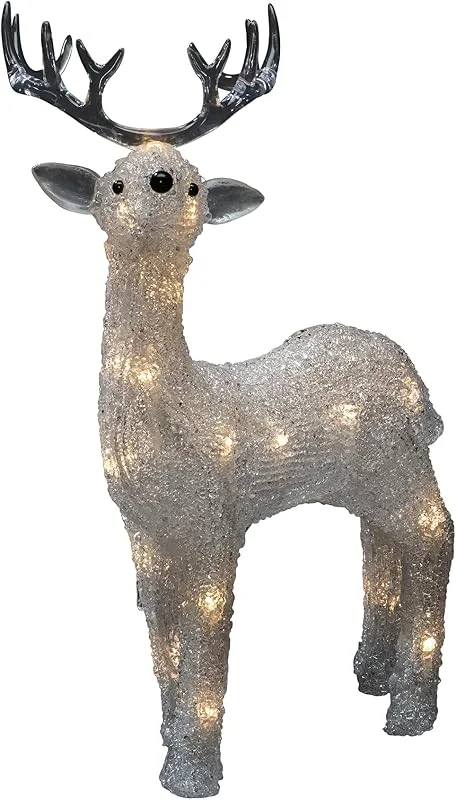 Konstsmide Figura LED de Navidad para Exteriores, diseño de Reno, Luces de Navidad al Aire Libre (IP44) o Uso en Interiores, Funciona con Pilas: 4 Pilas AA de 1, 5 V (exc.), Temporizador de 6 Horas — Luces Navidad