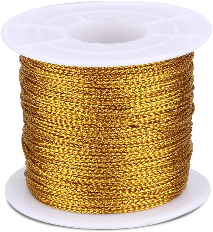 Visita la tienda de G2PLUS G2PLUS 100m Hilo Dorado, 1mm Cordon Dorado, Cordón Metálico de Navidad — Envoltorio regalo