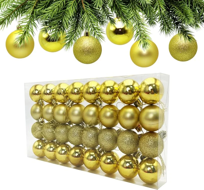 Visita la tienda de AITODOS TA AiTodos® 32 Bolas de Navidad Juego, Irrompibles 40mm, Doradas — Decoracion Navidad