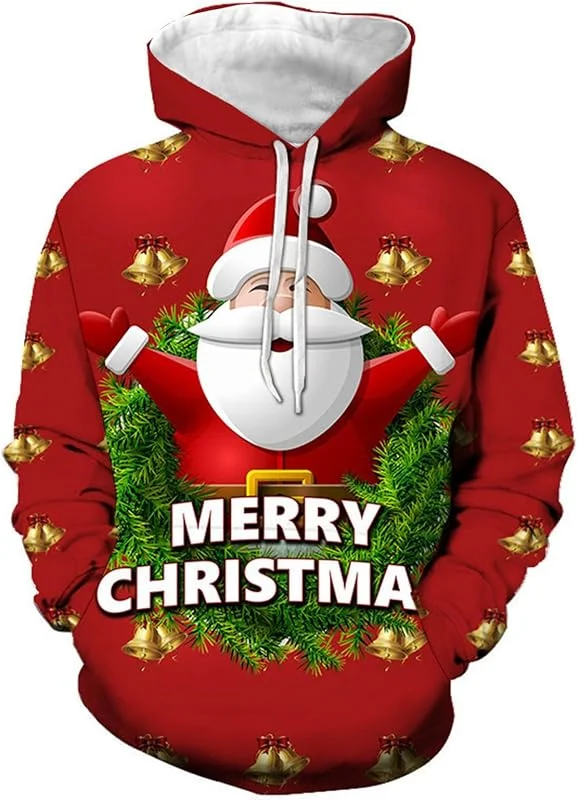 Generisch Jersey de Navidad para hombre con cuello suelto, cómodo, reno de Navidad, ideal para ocasiones festivas, cálido, elegante, perfecto como idea de regalo — Ropa Navidad
