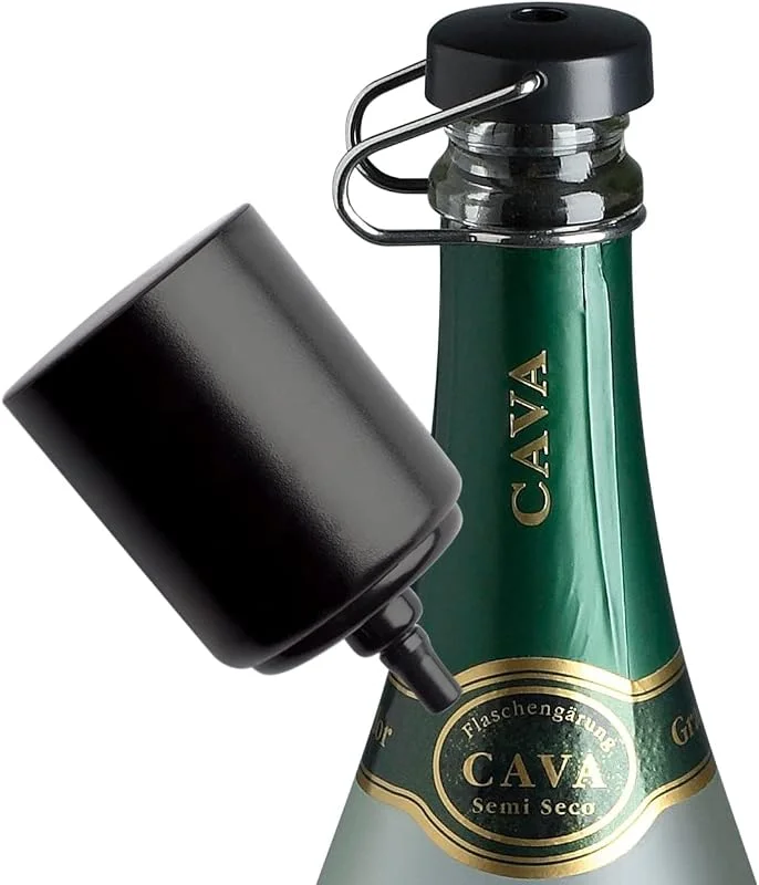 Visita la tienda de Wecomatic Champagne Fresh - Tapón de champán con bomba de presión, mantiene el champán y el champán frescos hasta 5 días, Tapón reutilizable con bomba antiempañamiento (no para tapón de rosca) — Vino y mesa festiva