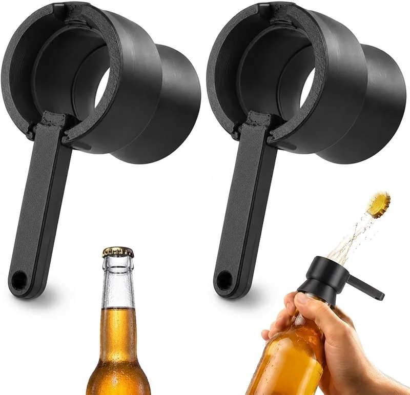SLIAXINT Set de 2 Abridores de Botellas Pop up con Lanzador de Chapas para Cerveza — Vino y mesa festiva