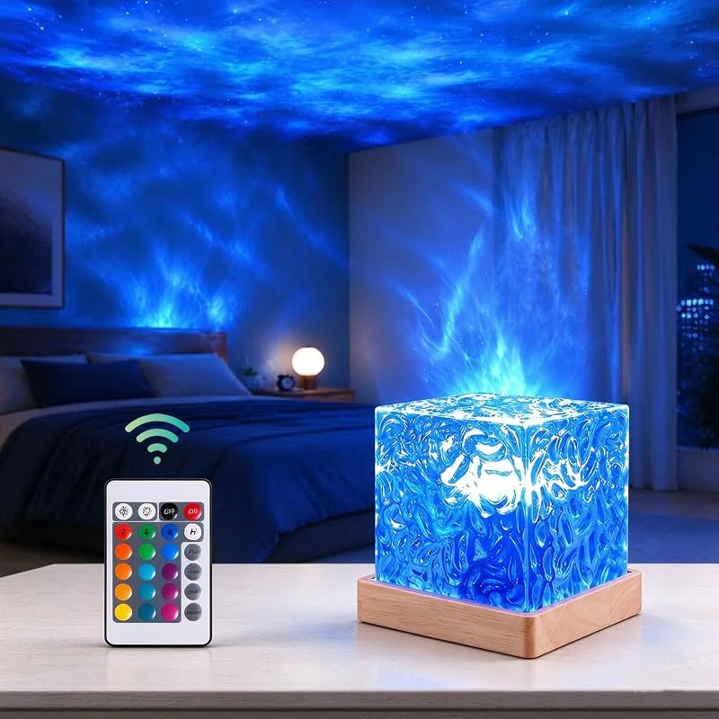 Sathychanpy Lampara Aurora Boreal, Proyector con 16 Colores y Luz Dinámica, Romántica Luz Nocturna LED con Control Remoto, Lampara de Mesa para Dormitorio Sala Fiesta Cena, Regalo Cumpleaños Navidad — Cena a la luz de velas