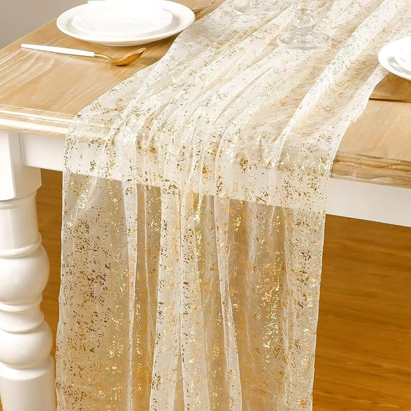 BSITSSS Camino de Mesa Dorado 75 x 400 cm, Camino Mesa de Lámina Dorada, Decoracion Mesa Comedor para Fiestas Bodas Cumpleaños Navidad Bricolaje Vacaciones — Hogar y cocina