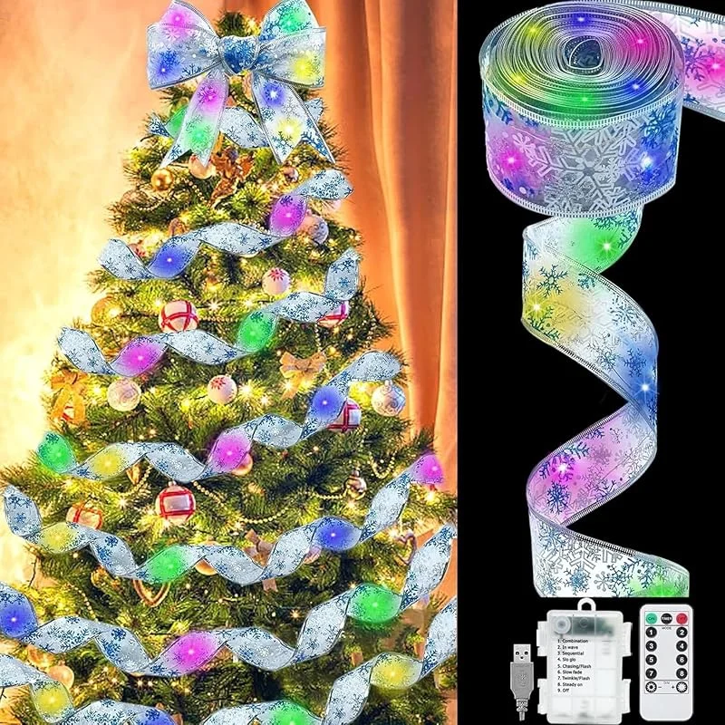 YeahBoom Luces de Navidad Exterior e Interior, 10M 100 LED Cadena de Hadas, Lámpara Decorativa de Árbol, Cinta Iluminación para Jardín, Terraza, Patio, Fiestas — Luces Navidad