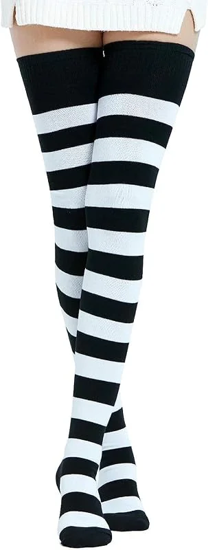 DRESHOW Mujer Extra Largos Calcetines Hasta la Rodilla Cosplay Casual Sobre la Rodilla Medias Hasta el Muslo — Ropa Navidad