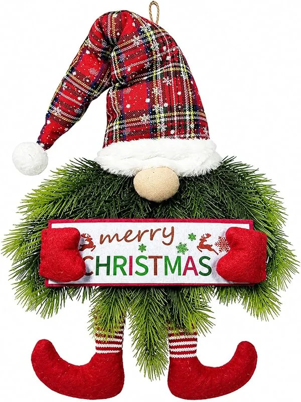 Dongcill Corona Navidad Puerta, 61cm Corona Navideña Enana, Adorno de Navidad — Decoracion Navidad