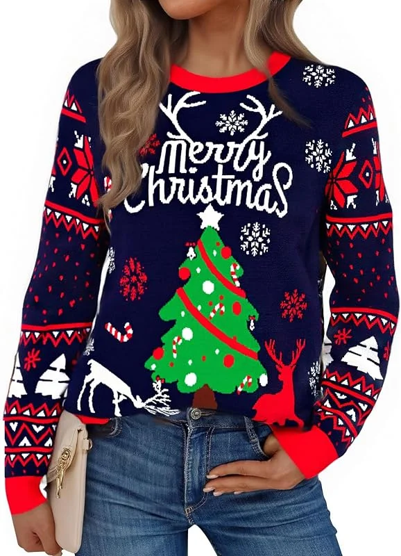Visita la tienda de Jezonga Jersey Mujer Cálido Invierno Christmas Sweater Manga larga — Ropa Navidad
