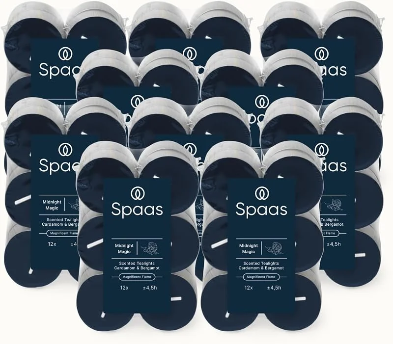 Visita la tienda de Spaas Spaas 120 Velas de Té Perfumadas, ± 4.5 Horas, Cardamomo y Bergamota — Cena a la luz de velas
