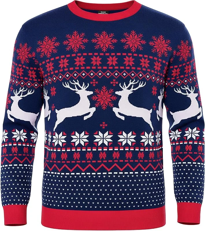 Visita la tienda de Litherday Litherday Jersey de Navidad para Hombre Ugly Christmas Sweater Divertido Jersey de Navidad Cuello Redondo Jerseys de Punto con Copo de Nieve para Navidad Fiesta — Ropa Navidad