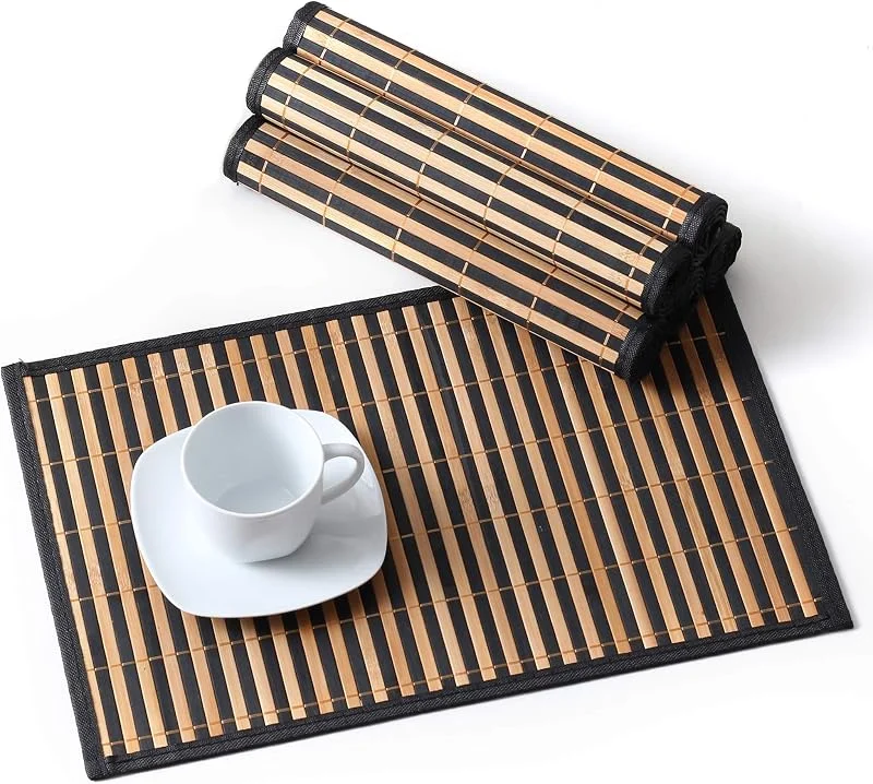Visita la tienda de LOVECASA LOVECASA Manteles Individuales Bambu Lavables 45x30 cm - Juego de 6 Salvamanteles Bambu Rectangulares Antideslizantes Enrollables y Resistentes al Calor — Hogar y cocina