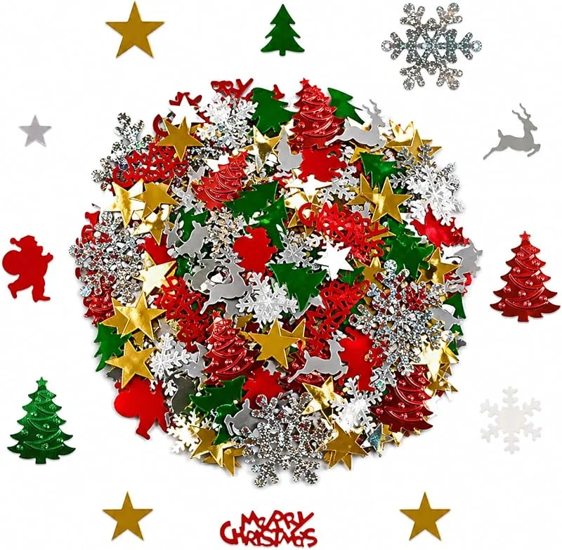 CAGYUOG Decoración Mesa Navidad, 100g Confeti, 10 Motivos para Fiestas — Adviento y mesa