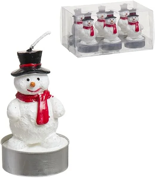 CIAL LAMA DC-3046125- PACK 6 TEALIGHT MUÑECO DE NIEVE COLECCION NAVIDAD — Cena a la luz de velas