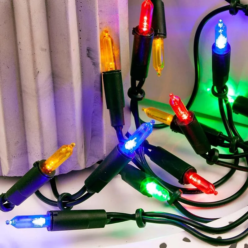 Visita la tienda de Hellum Hellum luces navidad interior con enchufe, guirnalda multicolor tipo pisello 100 luces, 14, 85 m iluminados, cable verde, para árbol, guirnaldas y salón, <59lm 839074