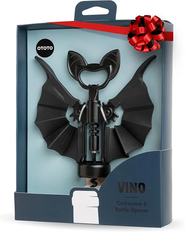 Visita la tienda de OTOTO OTOTO Vino Spooky Bat - Abridor de vino y cerveza 2 en 1, sacacorchos y abridor de botellas, accesorios góticos y regalos de cocina, perfectos y geniales — Vino y mesa festiva