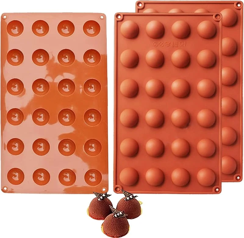 YOUYIKE 3 Piezas Molde de Silicona, Moldes de Bolas de Chocolate, 24 Cavidades de Media Esfera Molde para Hornear para Hacer Bombas de Chocolate, Pasteles, Gelatina, PudíN, Mousse de CúPula(Diámetro 2.9 cm) — Hogar y cocina