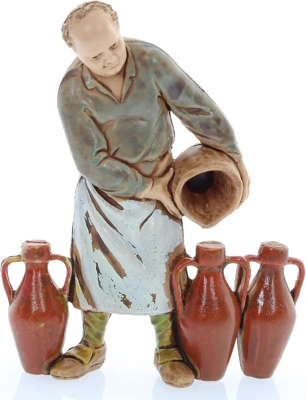 Visita la tienda de Moranduzzo Moranduzzo Tabernero con Vino para Belén de 10 Cm Escala 1:20 - Figuras de Belén Indestructibles - Estilo 700', Pintura Acabada a Mano, Producto Oficial, Escultor M. Landi — Decoracion Navidad