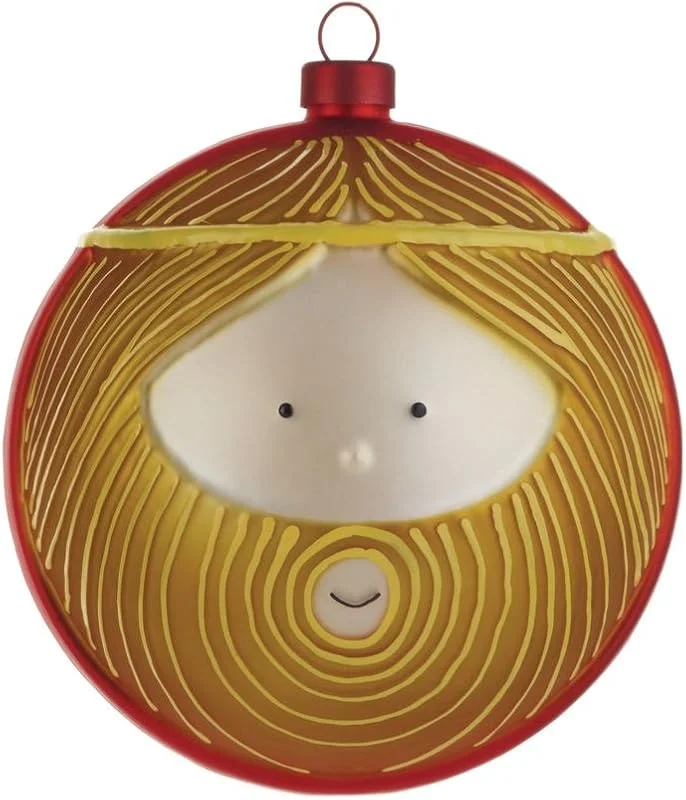 Alessi AMJ13 3 Giuseppe, Bola de Navidad en Vidrio soplado. Decorada a Mano. — Decoracion Navidad