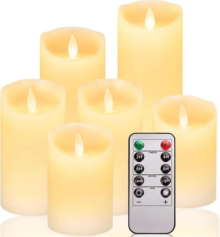 HEPAZ Velas LED Recargables, Juego de 6 Velas de té LED, Velas Eléctricas con Luz Parpadeante, Velas Artificiales Realistas a Pilas, para Bodas, Erzen mit Timerfunktion Flackernde Flamme mit — Luces Navidad