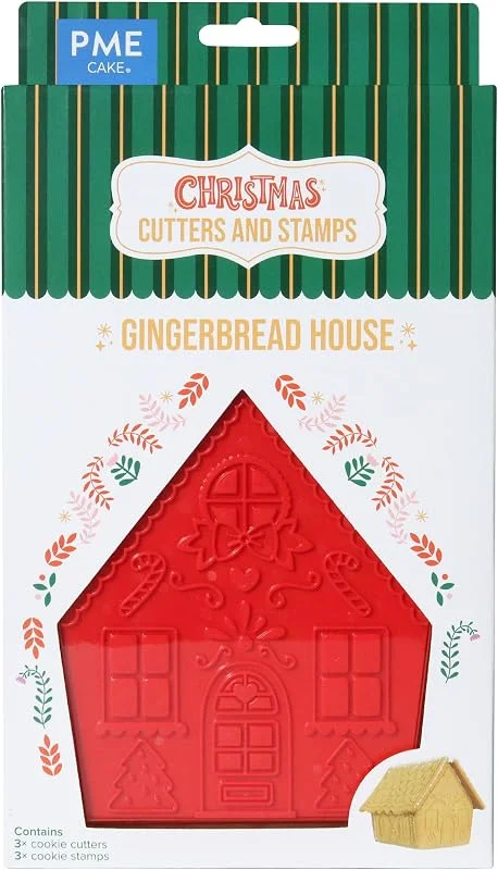 PME Navidad Cortadores y Sellos de Galletas - Casa de Jengibre (Set de 3) — Hogar y cocina