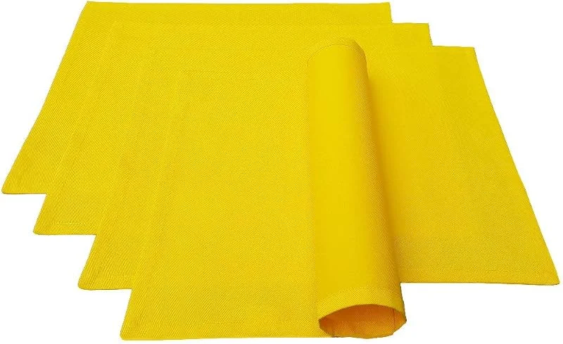 Lemos Home Lemos-Home Juego de manteles Individuales, 4 Unidades, Aprox. 46 x 36 cm, de algodón, Muchos Colores (Amarillo) — Hogar y cocina