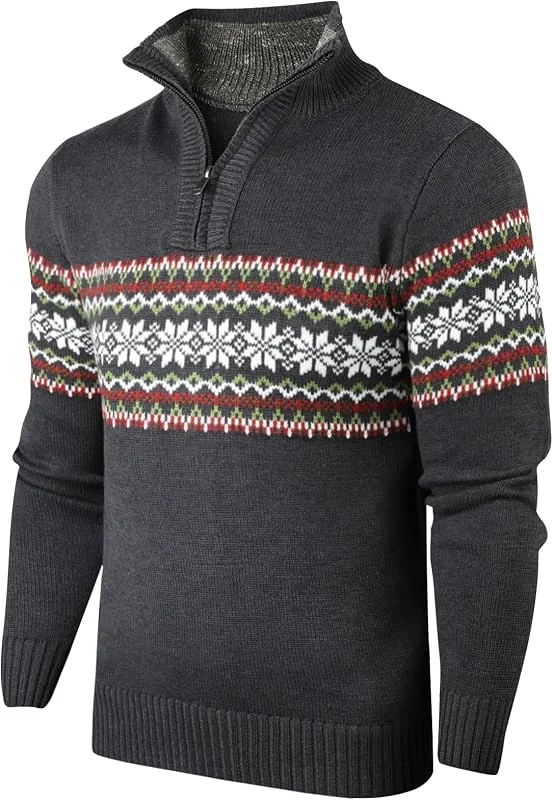 Visita la tienda de Superora Superora Jersey de Cuello Alto para Hombre de 1, 4 Cremallera — Ropa Navidad