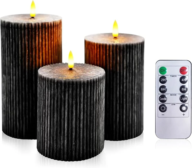 Visita la tienda de AiiBowy Velas de té, Velas LED, [3 piezas] Velas parpadeantes sin Llama, Velas al aire libre, Función de temporización, luces, Navidad, Cumpleaños, Fiestas, bodas Beige (Negro) — Cena a la luz de velas