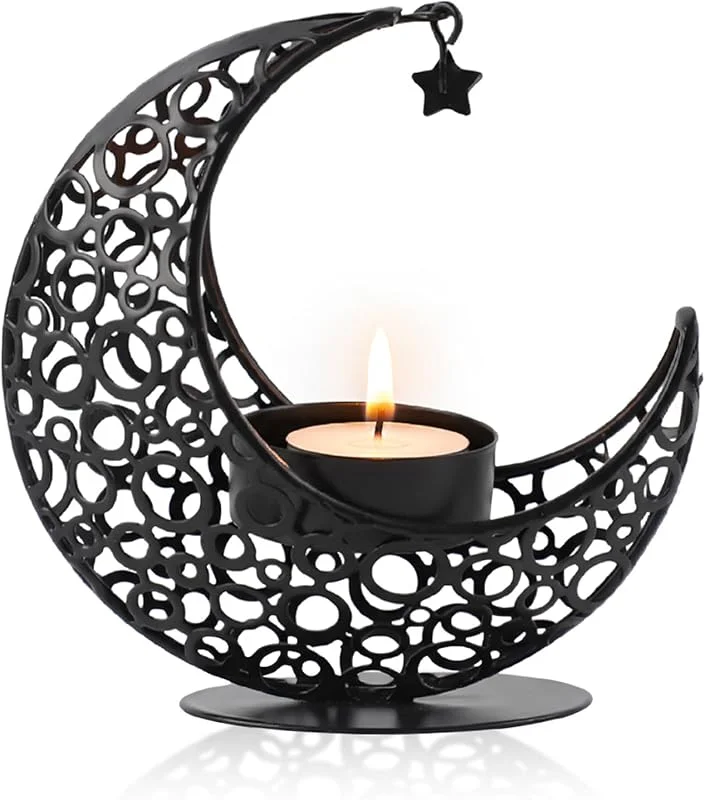 FYting Candelabros para Velas, Porta Velas, Portavelas Navidad(Luna negra) — Adviento y mesa
