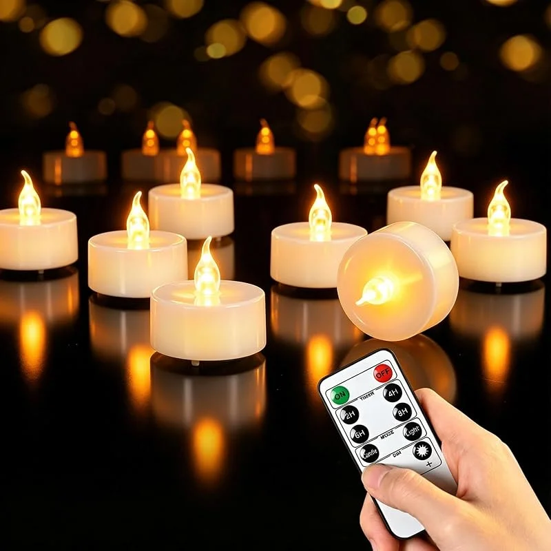 Visita la tienda de cimetech cimetech 12 velas de té LED con temporizador, mando a distancia — Cena a la luz de velas