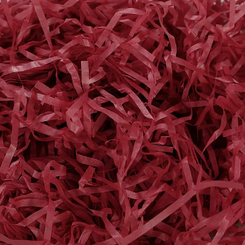 TSHAOUN 100 Gramos de Papel Tisú Triturado Relleno de Papel Kraft Triturado, Cesta de Regalo de Rafia Papel empaquetado Relleno Material para Fiestas para Decoración Embalaje de Regalos (Rojo) — Envoltorio regalo