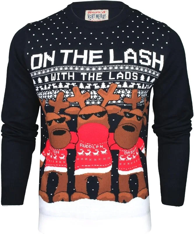 Xact Jersey navideño para hombre, novedoso y divertido tema travieso — Ropa Navidad
