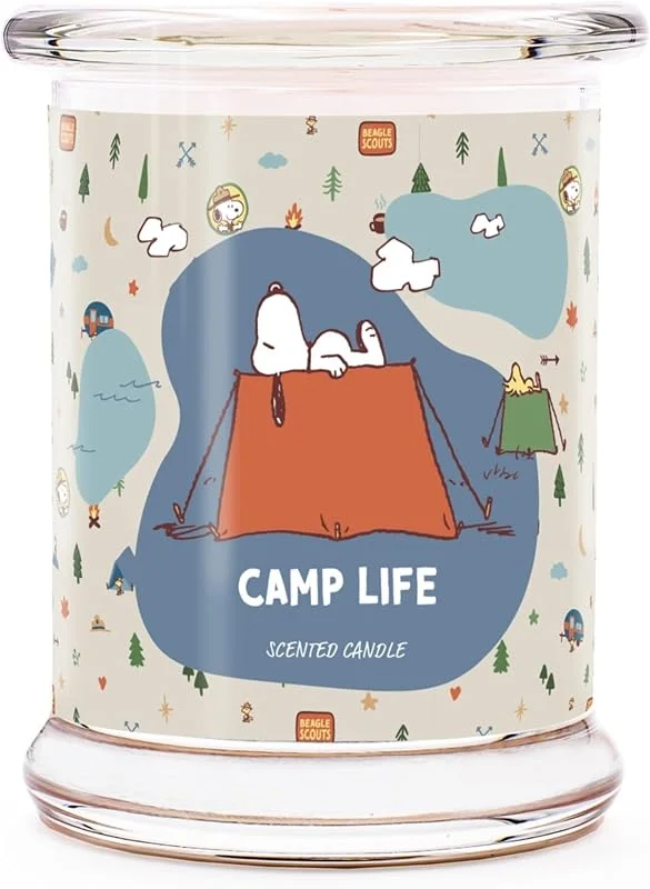 Peanuts Vela aromática en vaso, Vela aromática Camp Life, Regalos para mujeres, Vela aromática afrutada, Decoración para el hogar, Vela en vaso con alta duración de combustión hasta 50 h — Cena a la luz de velas